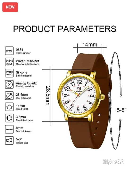 Petite Nurse Watch with Silicone Band, Easy Read Dial, Military Time, Second main image 4